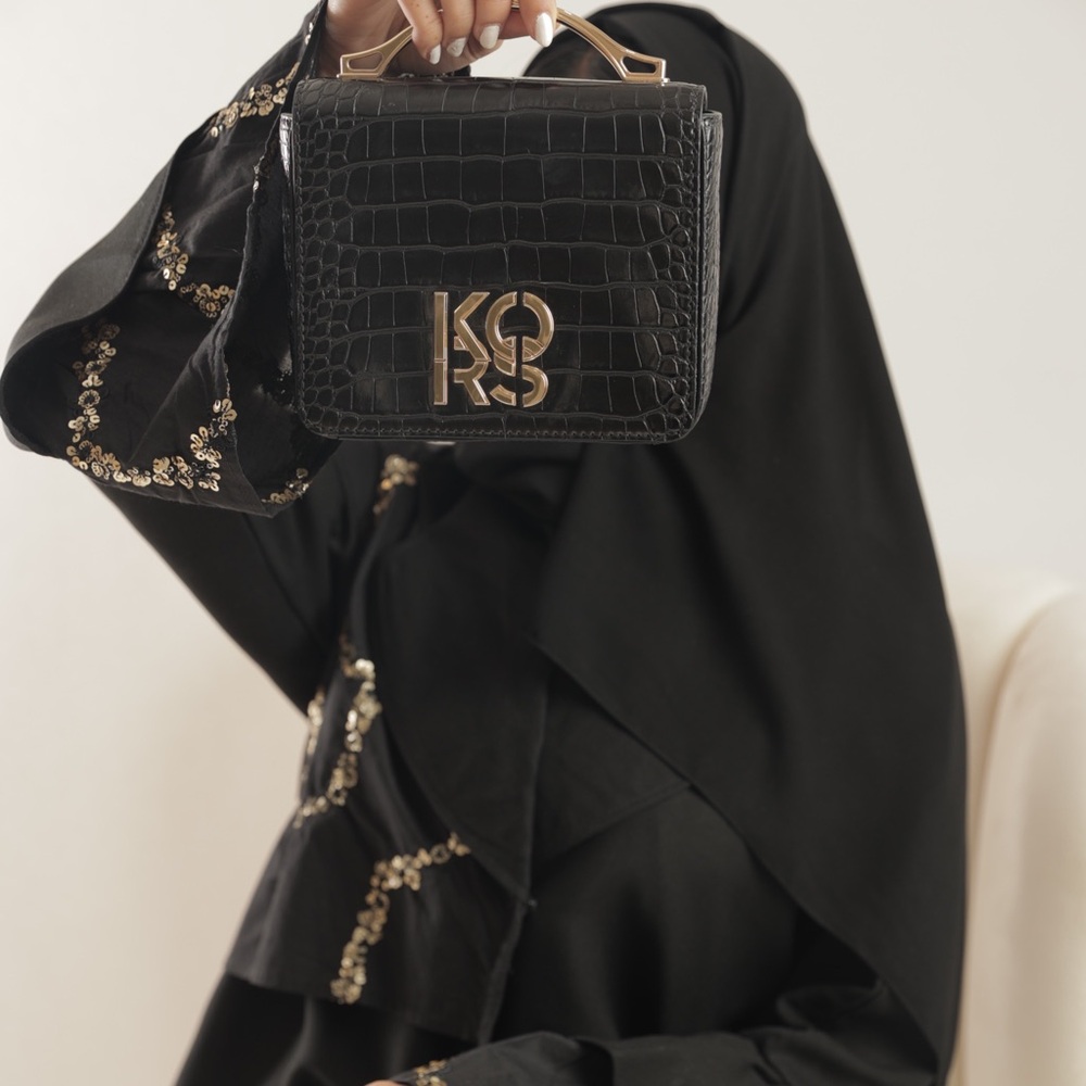 MICHEAL KORS Black Croc-Embossed Bag‎ 👜